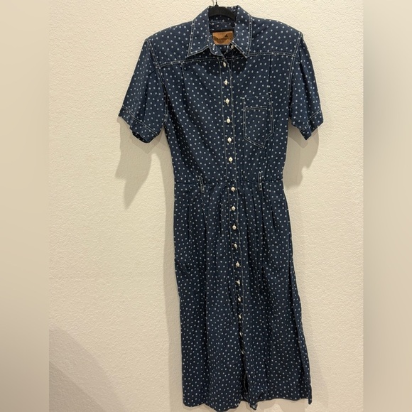 Liz Claiborne Blue and White Puff Sleeve Sundress - Picture 1 of 5